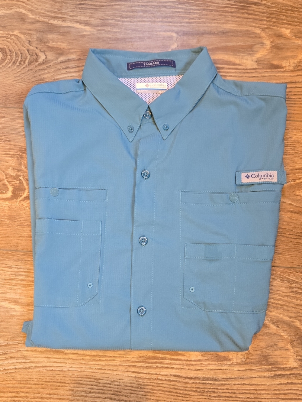 Columbia Men’s Button-Down Short Sleeve Shirt - Sky Blue